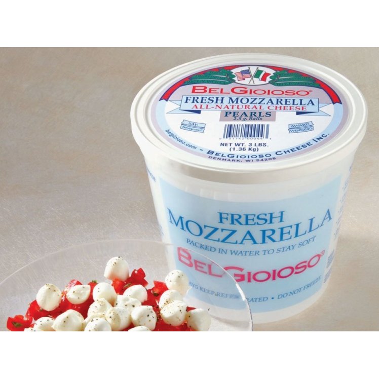 BELGIOIOSO WHOLE MILK DRY MOZZARELLA PEARL BALL IN WATER 2.5 GRAMS