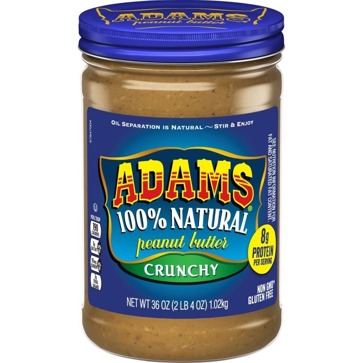 ADAMS PEANUT BUTTER 100% NATURAL CRUNCHY