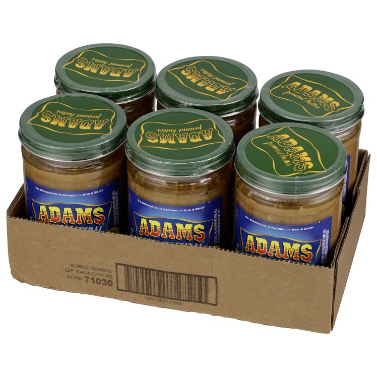 ADAMS PEANUT BUTTER 100% NATURAL CRUNCHY