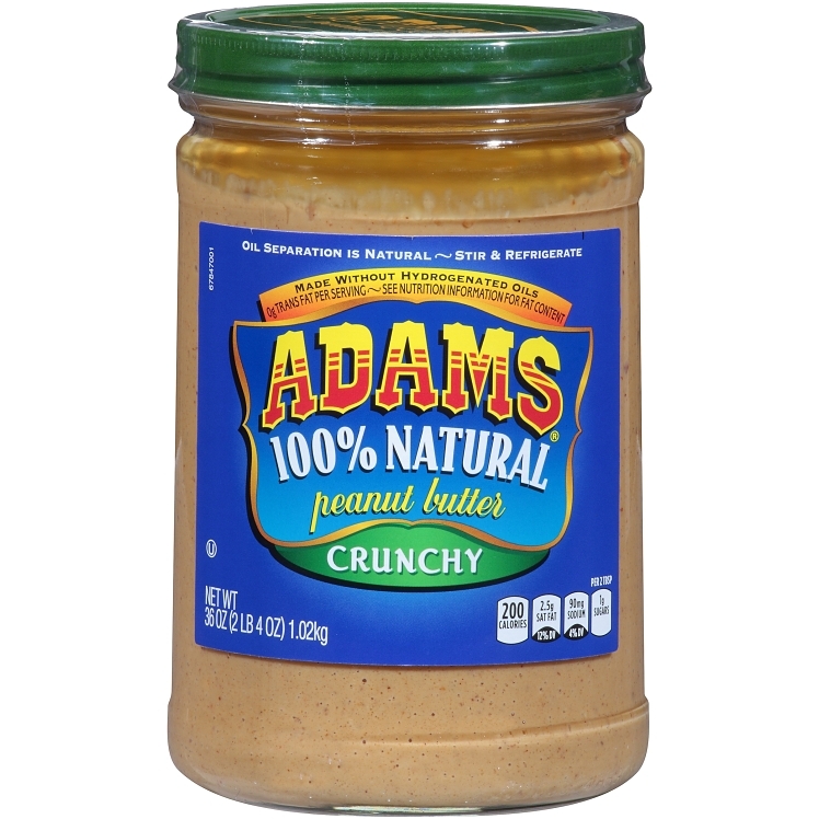ADAMS PEANUT BUTTER 100% NATURAL CRUNCHY