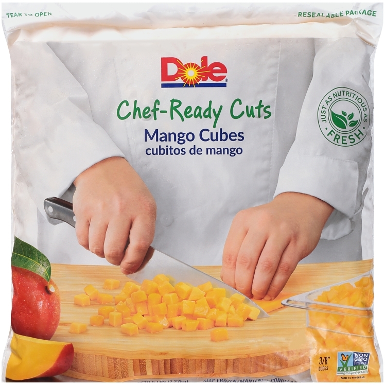 DOLE PACKAGED MANGO CUBE 3/8 IQF FROZEN