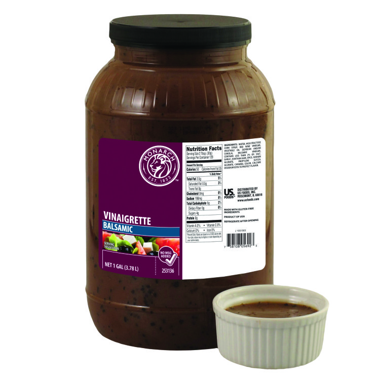 MONARCH BALSAMIC VINAIGRETTE TRANS FAT FREE SHELF STABLE PLASTIC JAR