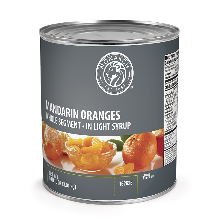 MONARCH ORANGE MEDIUM WHOLE SEGMENT IN LIGHT SYRUP CANNED
