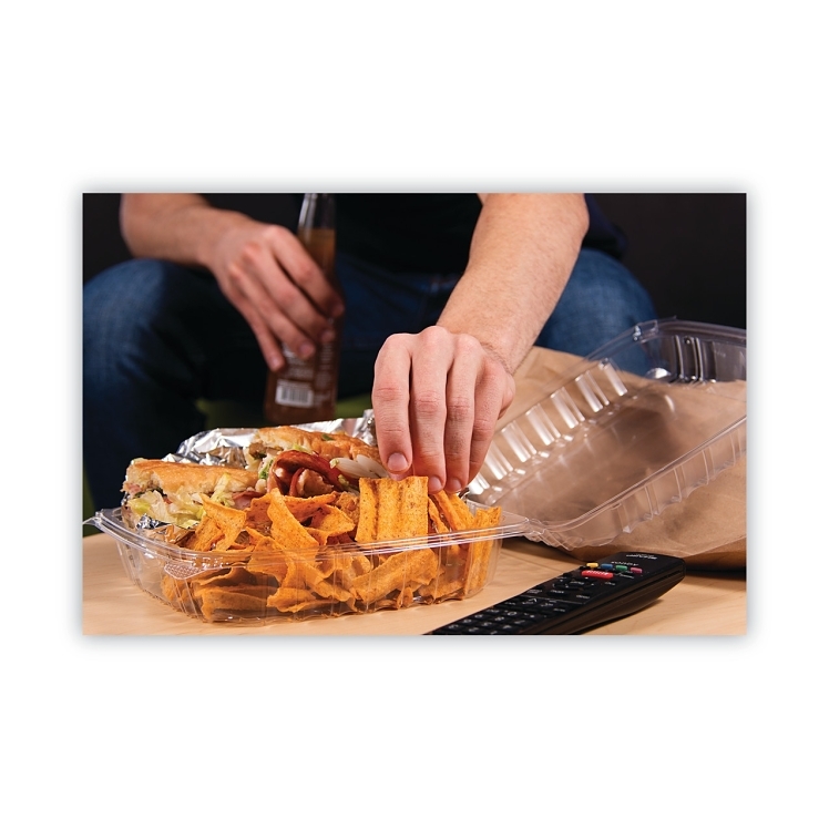 DART 9 X 9 OPS CLEAR PLASTIC HINGED CONTAINER