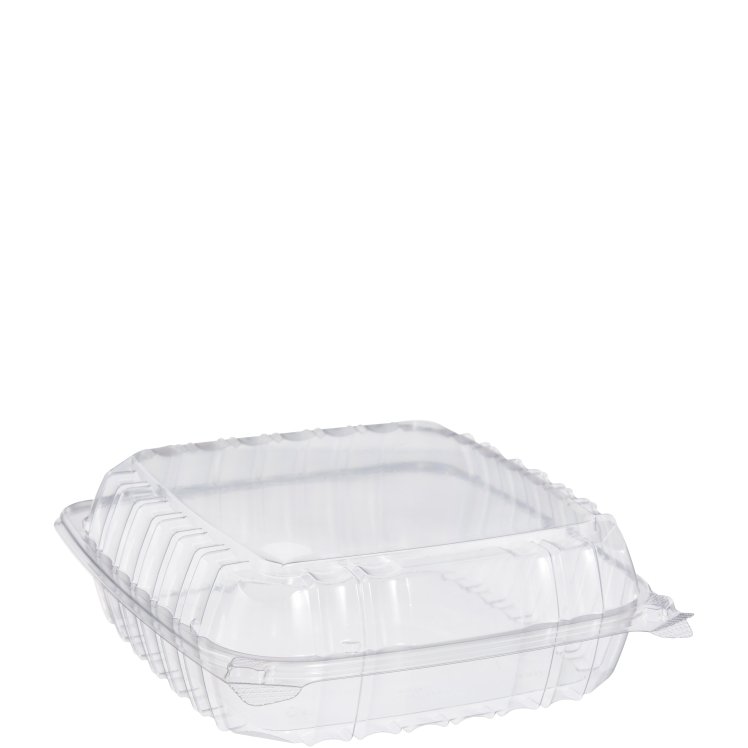 DART 9 X 9 OPS CLEAR PLASTIC HINGED CONTAINER