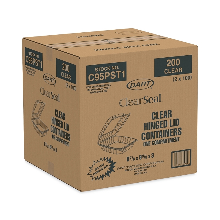 DART 9 X 9 OPS CLEAR PLASTIC HINGED CONTAINER