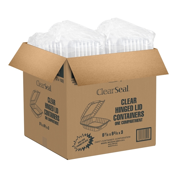 DART 9 X 9 OPS CLEAR PLASTIC HINGED CONTAINER