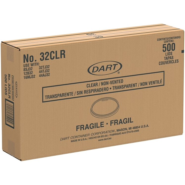 DART 32 OZ NON-VENTED CLEAR PLASTIC LID