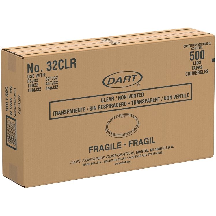 DART 32 OZ NON-VENTED CLEAR PLASTIC LID