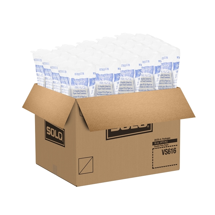 SOLO 16 OZ DOUBLE POLY PAPER FOOD CONTAINER