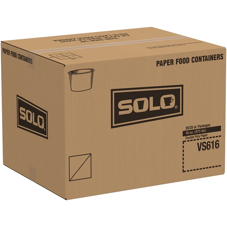 SOLO 16 OZ DOUBLE POLY PAPER FOOD CONTAINER
