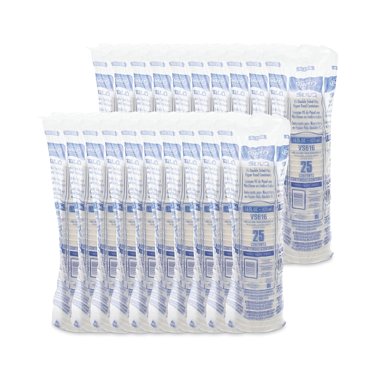 SOLO 16 OZ DOUBLE POLY PAPER FOOD CONTAINER