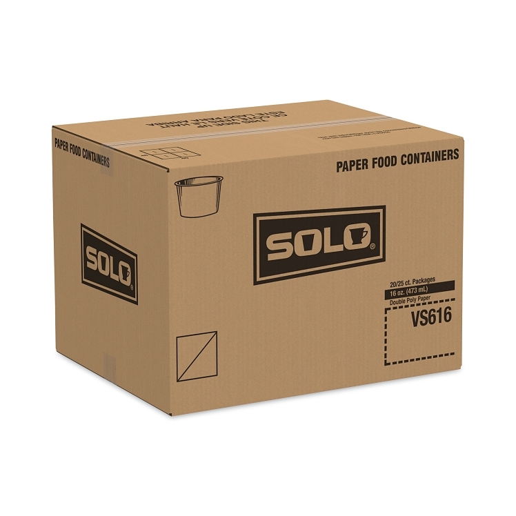SOLO 16 OZ DOUBLE POLY PAPER FOOD CONTAINER