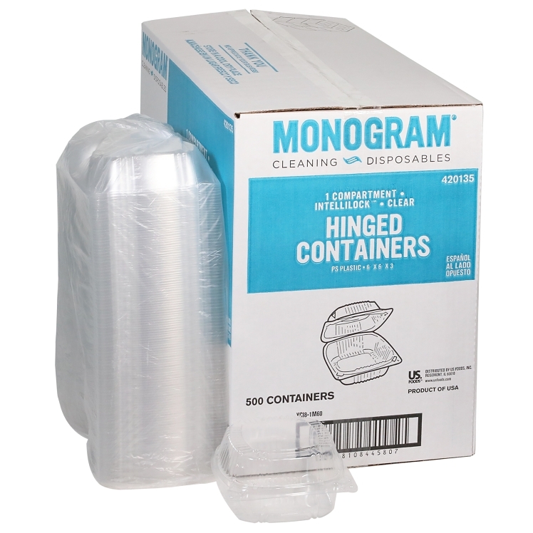 MONOGRAM CONTAINER, PLASTIC 6 X 6 1 COMPARTMENT