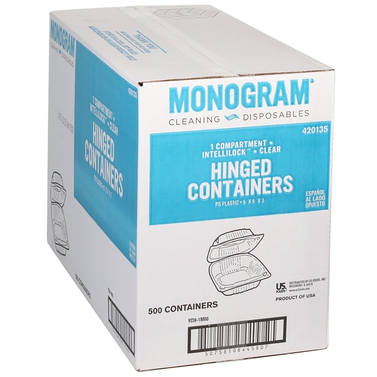 MONOGRAM CONTAINER, PLASTIC 6 X 6 1 COMPARTMENT