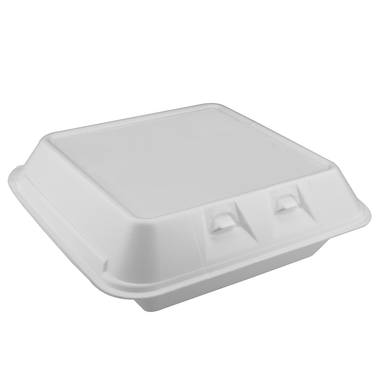 MONOGRAM 9X9.5 IN FOAM HINGED WHITE 3 COMPARTMENT CONTAINER