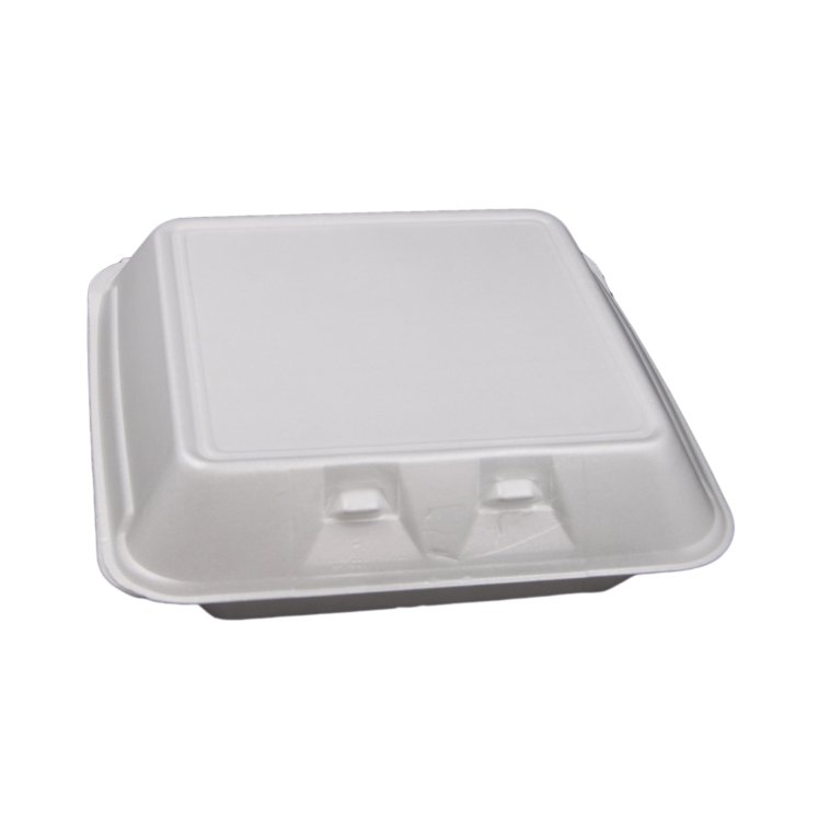 MONOGRAM 9X9.5 IN FOAM HINGED WHITE 3 COMPARTMENT CONTAINER