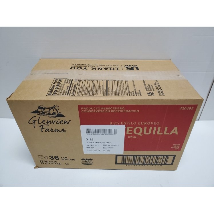 GLENVIEW FARMS BUTTER EUROPEAN STYLE UNSALTED