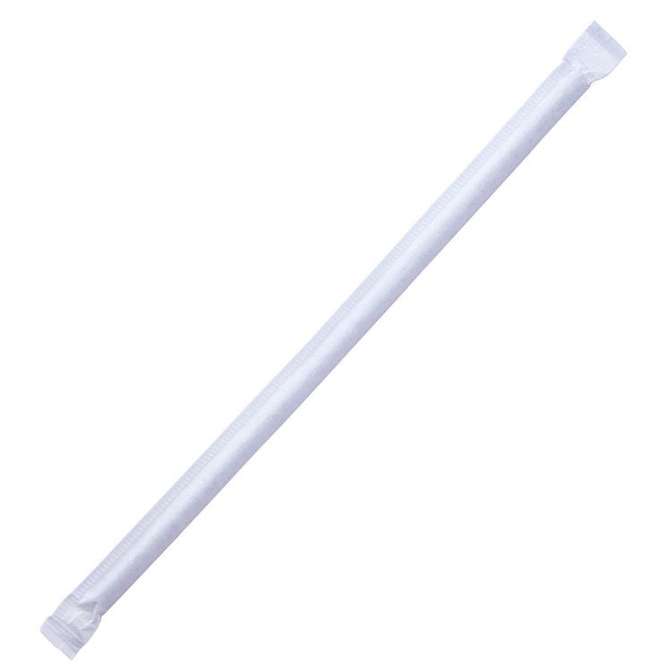 7.75 INCH BROWN COMPOSTABLE WRAPPED STRAW