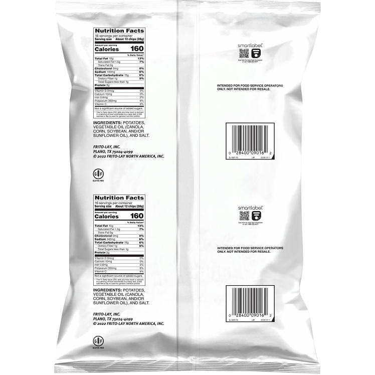 FRITO LAY POTATO CHIPS RUFFLES BULK