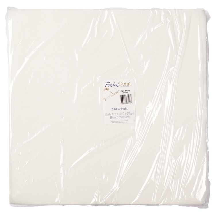 NAPKIN, DNNR WHT 15.5X15.5