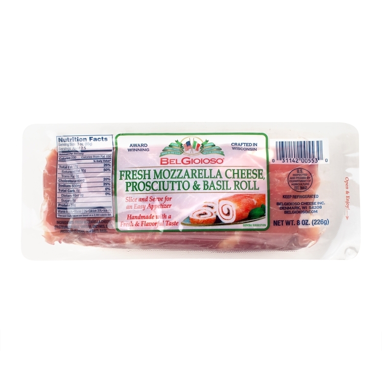 BELGIOIOSO MOZZARELLA AND PROSCIUTTO BASIL SNACK