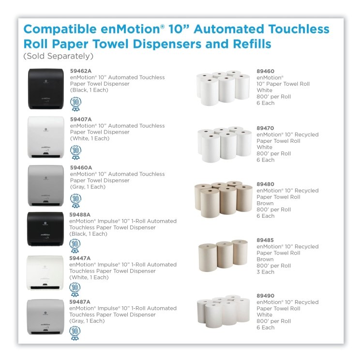 ENMOTION 10 IN X 800 FT NON-PERFORATED PAPER TOWEL ROLL