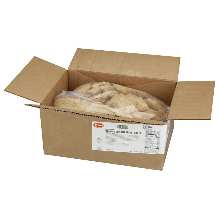 TYSON COOKED BREADED CHICKEN BREAST 4 OZ PORTIONS