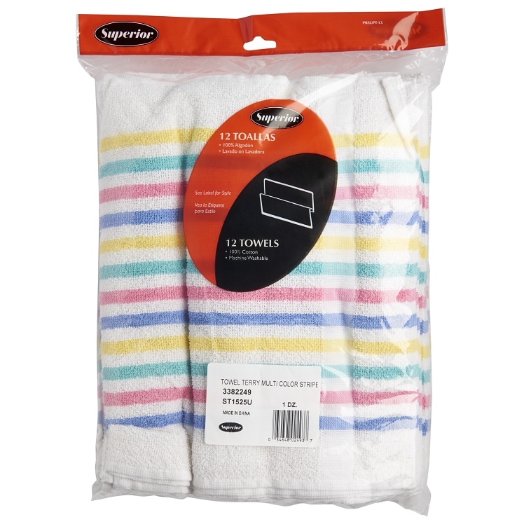 SUPERIOR CES TOWEL UTILITY 15X25 INCHES COTTON TERRY