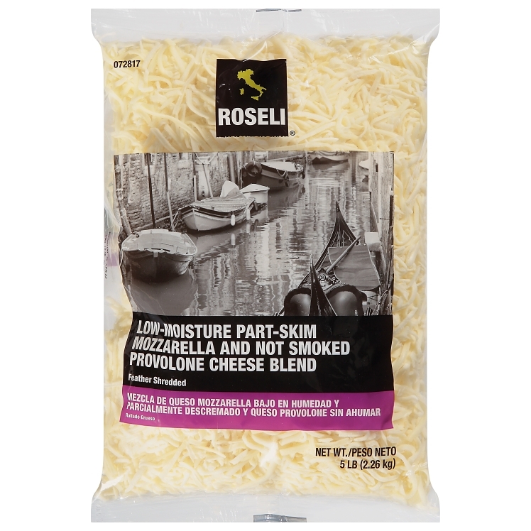 ROSELI MOZZARELLA PROVOLONE CHEESE BLEND FEATHER SHREDDED