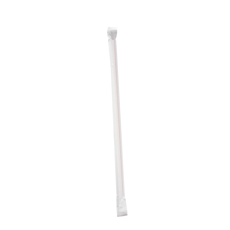 PRIME SOURCE RED/WHITE 7.75 INCH PAPER WRAP STRAW