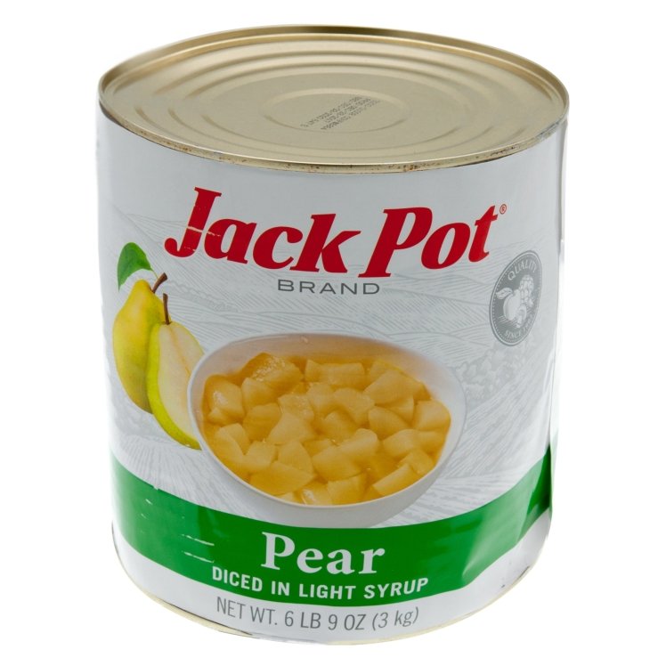 JACKPOT PEAR, DICED SNOW IN LIGHT SYRUP RANDOM CANNED