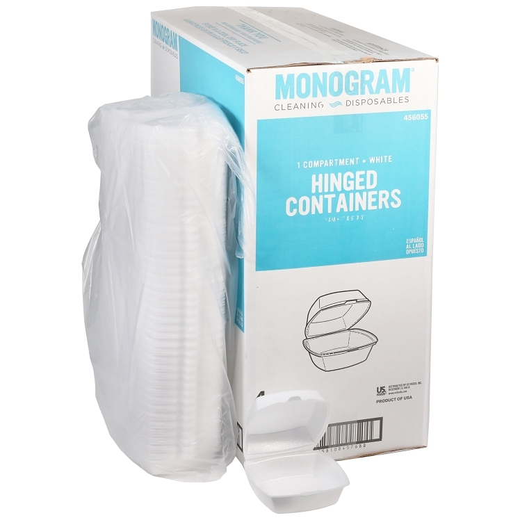 MONOGRAM CONTAINER, FOAM 6 X 6 1 COMPARTMENT WHITE