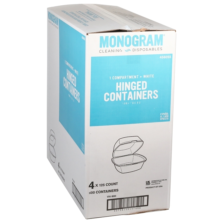 MONOGRAM CONTAINER, FOAM 6 X 6 1 COMPARTMENT WHITE