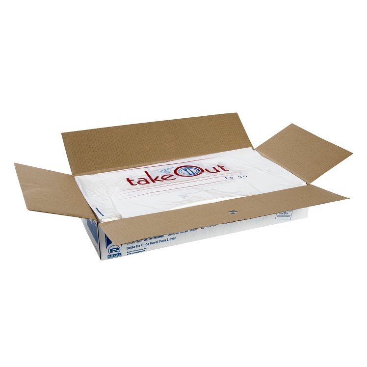 ROYAL PAPER BAG, CHECKOUT 19 X 19 X 9.5 PLASTIC WHITE