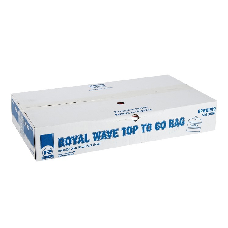 ROYAL PAPER BAG, CHECKOUT 19 X 19 X 9.5 PLASTIC WHITE