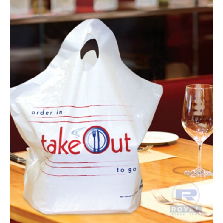 ROYAL PAPER BAG, CHECKOUT 19 X 19 X 9.5 PLASTIC WHITE