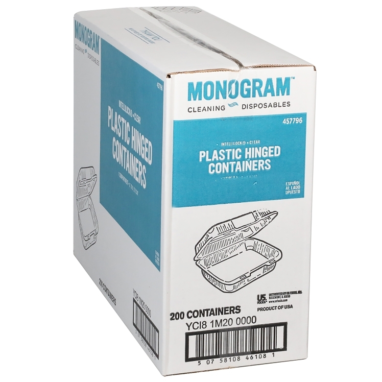 MONOGRAM 1 COMPARTMENT 8X8 INCH PLASTIC CONTAINER