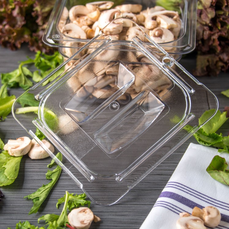 Superior 1/6 size Clear Plastic Univeral Food Pan Lid Cover
