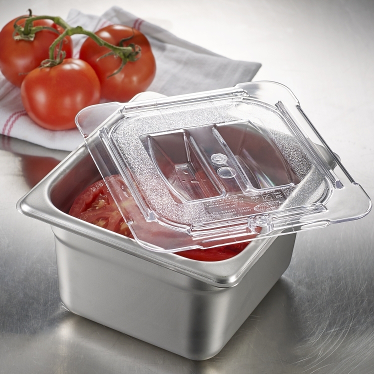 Superior 1/6 size Clear Plastic Univeral Food Pan Lid Cover