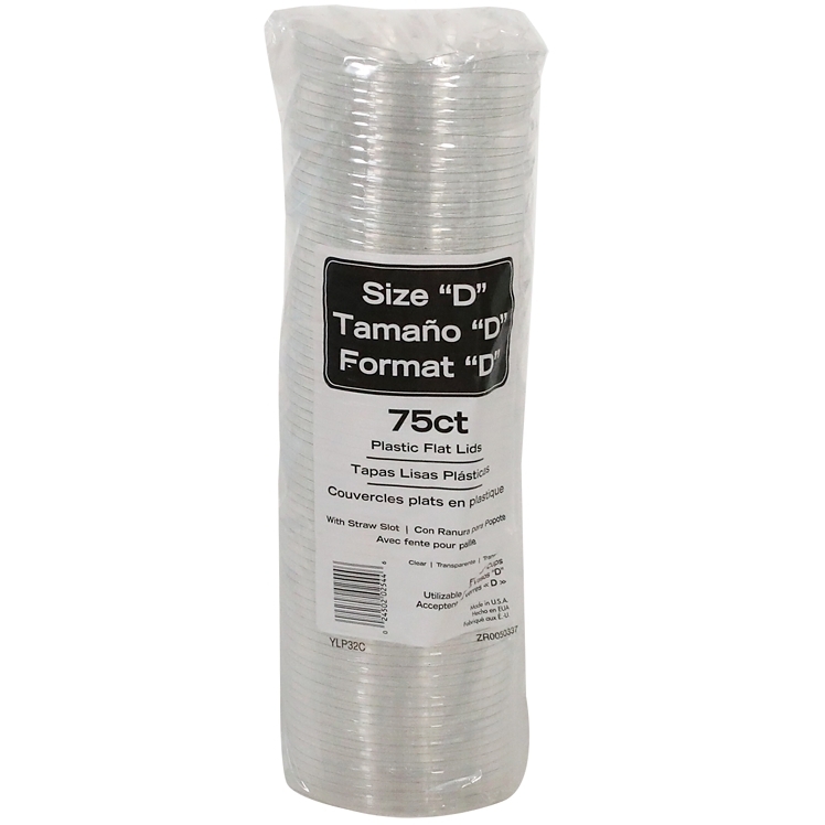PACTIV FLAT LIDS W/ STRAW SLOT FOR 32 OZ CUPS