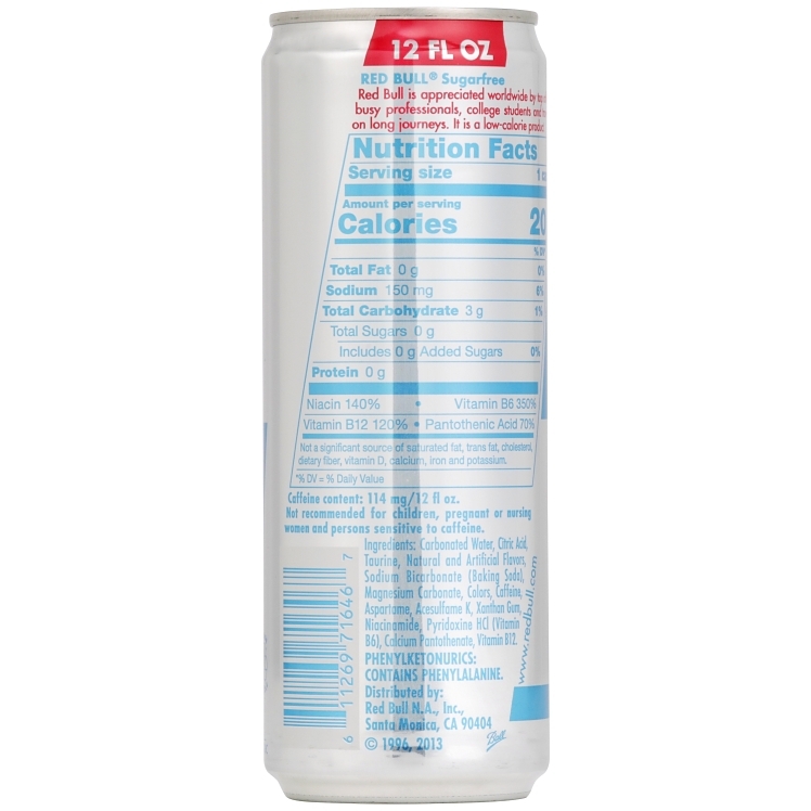RED BULL ENERGY SUGAR FREE 12 OZ