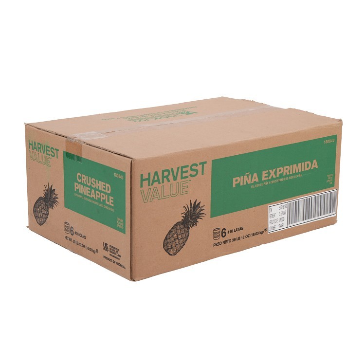 HARVEST VALUE SHELF STABLE CROSS CUT PINEAPPLE IN JUICE