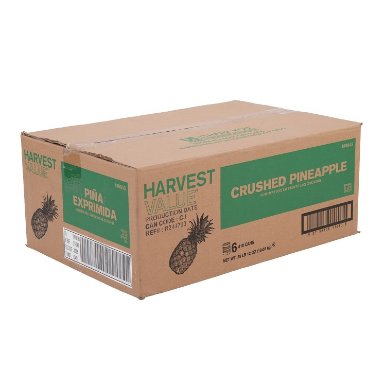 HARVEST VALUE SHELF STABLE CROSS CUT PINEAPPLE IN JUICE