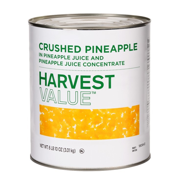 HARVEST VALUE SHELF STABLE CROSS CUT PINEAPPLE IN JUICE