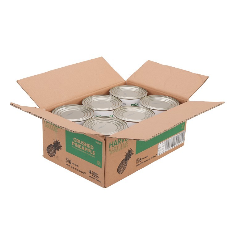 HARVEST VALUE SHELF STABLE CROSS CUT PINEAPPLE IN JUICE