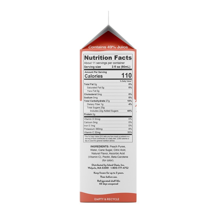 ISLAND OASIS FROZEN SMOOTHIE PEACH COCKTAIL BAR MIX