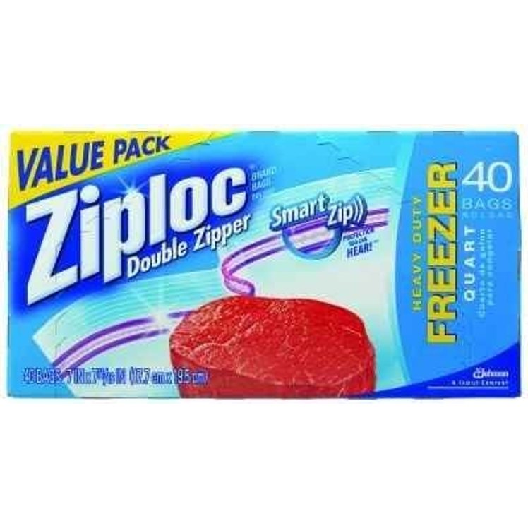 ZIPLOC QUART FREEZER BAG