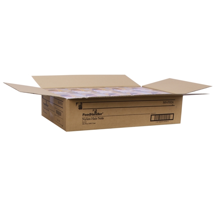 FOODHANDLER NYLON BROWN HAIR NETS 24 INCH