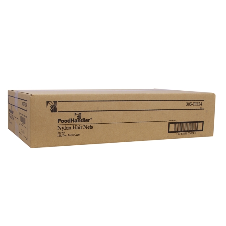 FOODHANDLER NYLON BROWN HAIR NETS 24 INCH